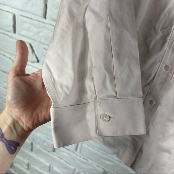 Chico's No Iron 100% Cotton 3/4 Sleeve Button Down Top Size 2 (US Large/12) - Picture 4 of 10